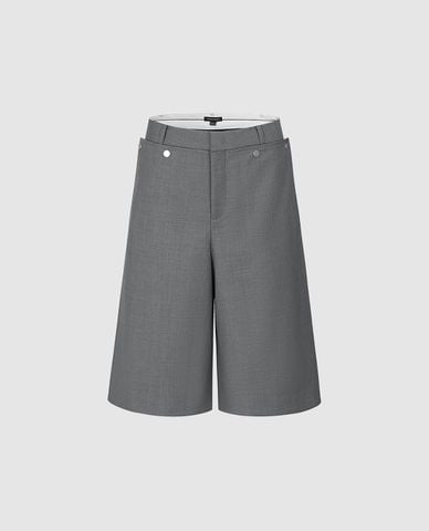  URBAN REVIVO - Quần short nữ ống rộng thanh lịch 