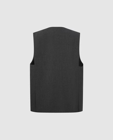  URBAN REVIVO - Áo khoác gilet nữ cổ V thời thượng 