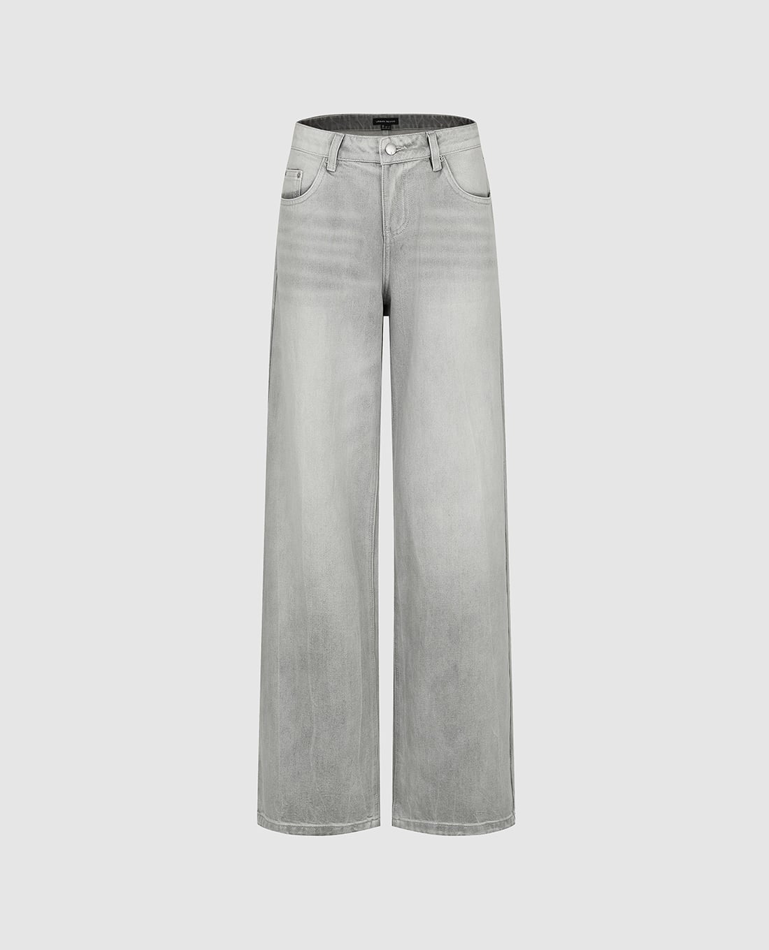 URBAN REVIVO - Quần jeans nữ ống rộng wash bạc