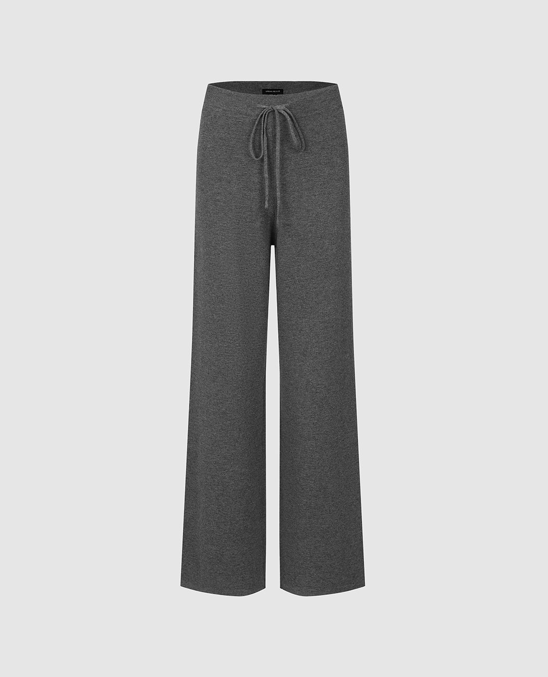 URBAN REVIVO - Quần nữ ống rộng dệt kim phối dây rút