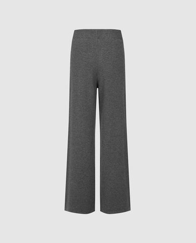  URBAN REVIVO - Quần nữ ống rộng dệt kim phối dây rút 