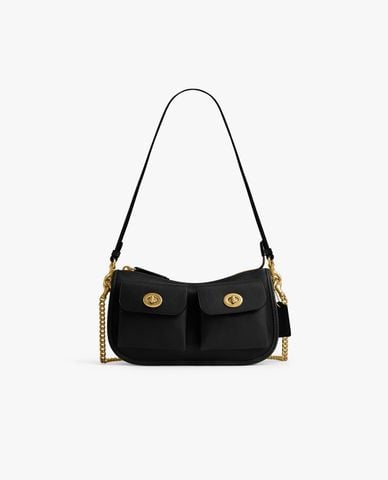  COACH - Túi đeo vai nữ phom chữ nhật Twin Turnlock 