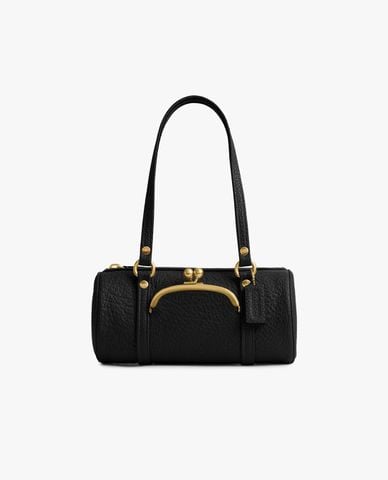  COACH - Túi đeo vai nữ phom hình trụ Kisslock Barrel 28 