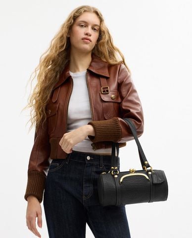  COACH - Túi đeo vai nữ phom hình trụ Kisslock Barrel 28 
