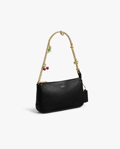  COACH - Túi đeo vai nữ phom chữ nhật phối charm Plaza 