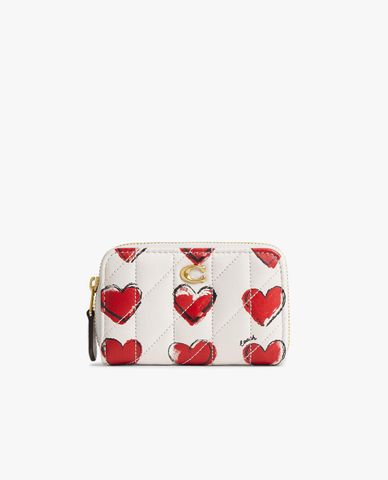 COACH - Ví nữ dáng ngắn phom chữ nhật Heart Print 