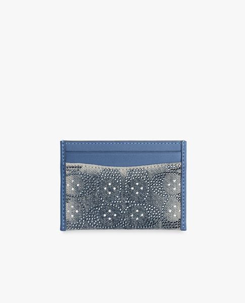  COACH - Ví đựng thẻ nữ Crystal Signature Jacquard 