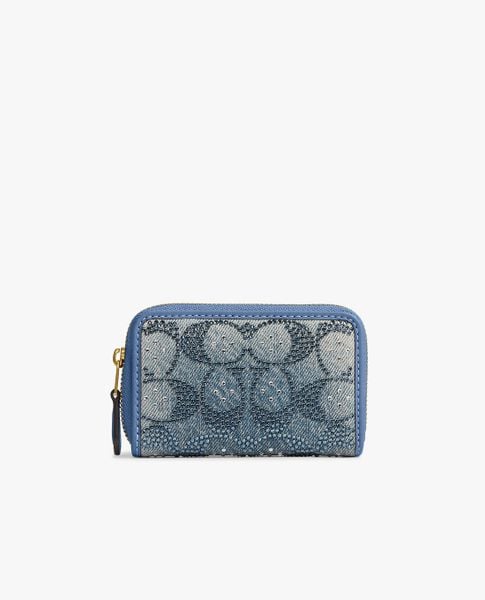  COACH - Ví ngắn nữ Crystal Signature Denim 