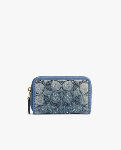  COACH - Ví ngắn nữ Crystal Signature Denim 
