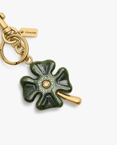  COACH - Móc khóa treo túi nữ Four Leaf Clover 