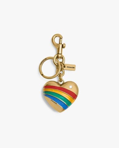  COACH - Móc khóa treo túi nữ Metallic Heart 