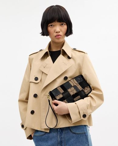  COACH - Túi xách nữ phom chữ nhật Plaza 25 With Patchwork 