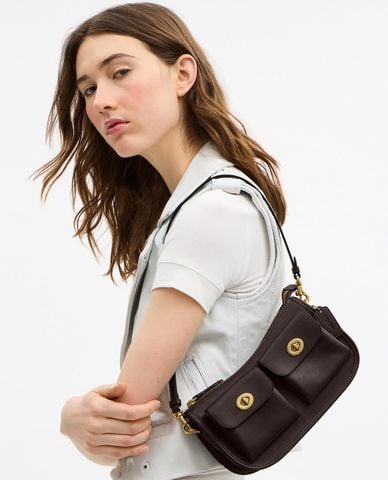  COACH - Túi đeo vai nữ phom chữ nhật Twin Turnlock 