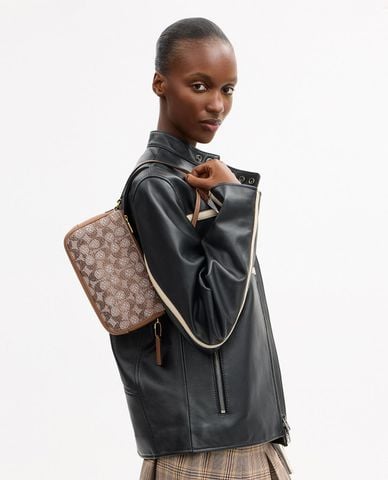  COACH - Túi đeo vai nữ Plaza In Crystal Signature Jacquard 