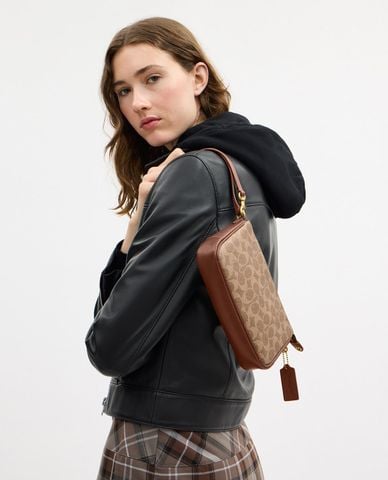  COACH - Túi đeo vai nữ phom chữ nhật Plaza 