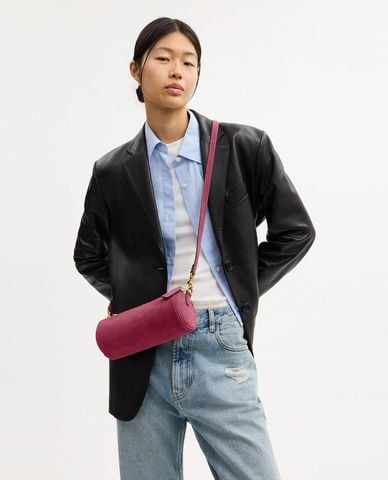  COACH - Túi đeo vai nữ dáng trụ dài Barrel 