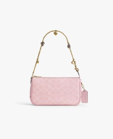  COACH - Túi đeo vai nữ phối charm Plaza In Signature 