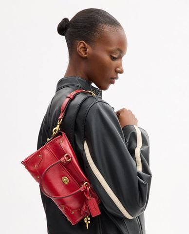  COACH - Túi đeo vai nữ phom chữ nhật Rider Satchel 24 