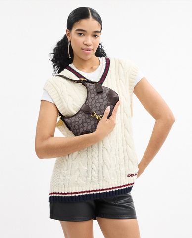  COACH - Túi đeo vai nữ hình bán nguyệt Hamptons 