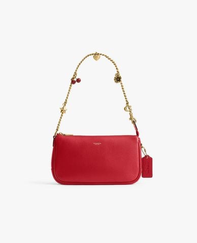  COACH - Túi đeo vai nữ phom chữ nhật phối charm Plaza 