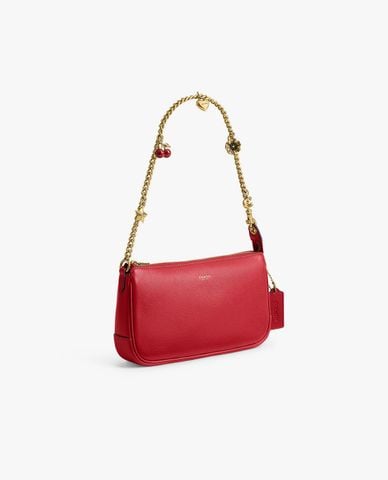  COACH - Túi đeo vai nữ phom chữ nhật phối charm Plaza 