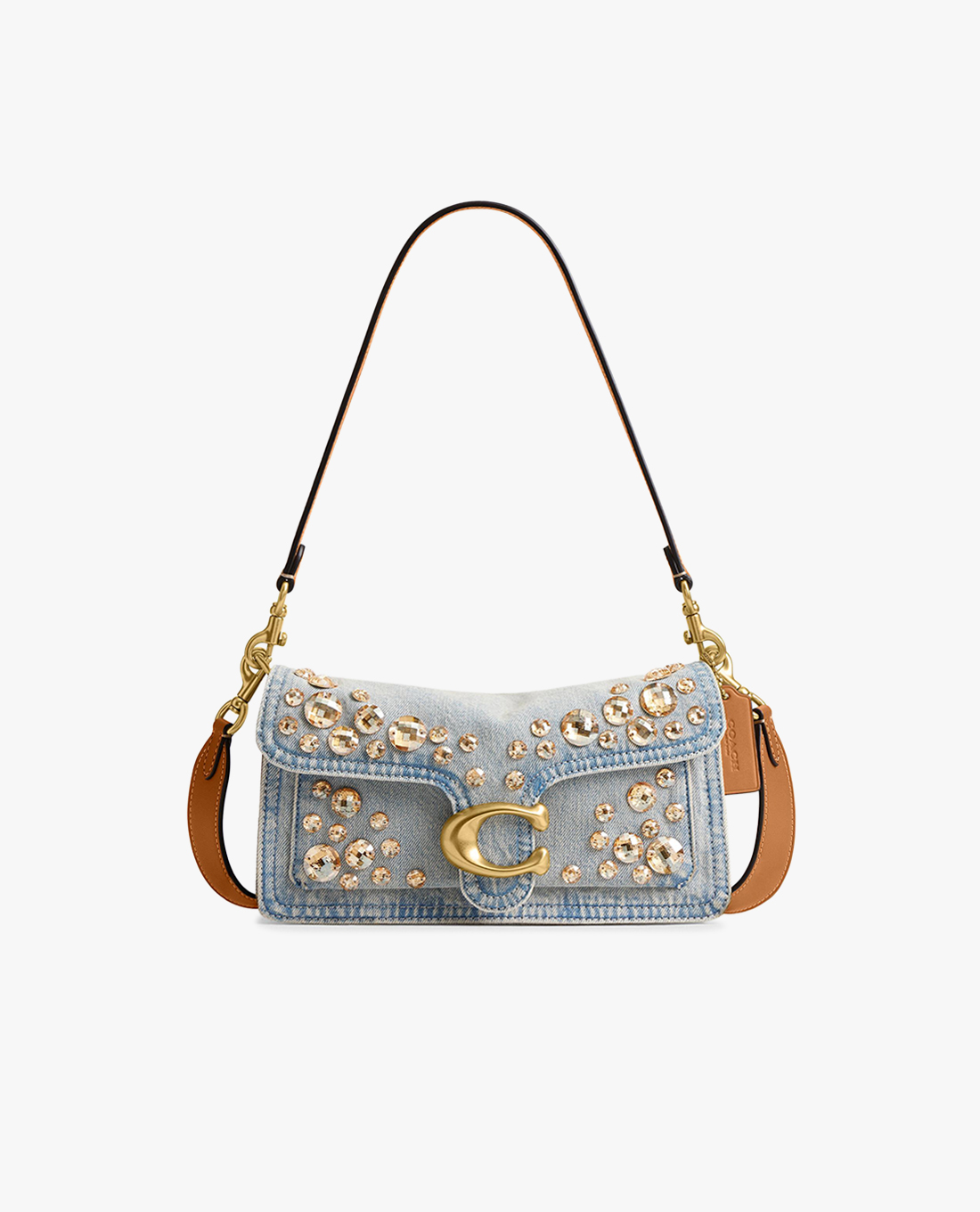 COACH - Túi đeo vai nữ phom chữ nhật đính pha lê Tabby 26