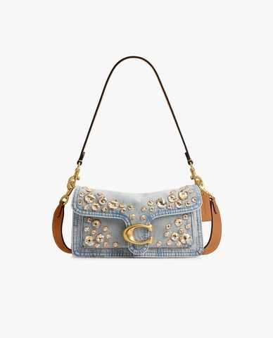  COACH - Túi đeo vai nữ phom chữ nhật đính pha lê Tabby 26 