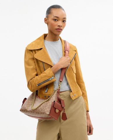  COACH - Túi đeo vai nữ hình thang Juliet 30 In Signature 
