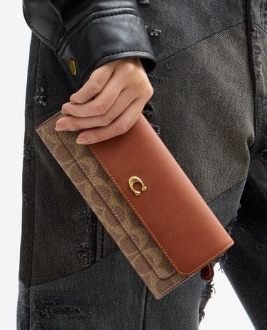  COACH - Ví nữ dáng dài nắp gập Mila 