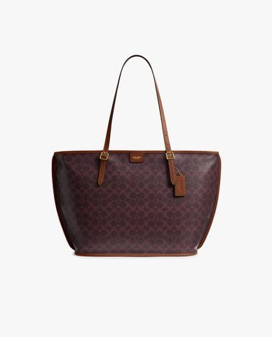  COACH - Túi tote nữ hình thang Taxi In Signature Canvas 