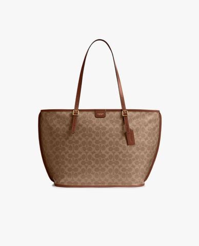 COACH - Túi tote nữ hình thang Taxi In Signature Canvas 