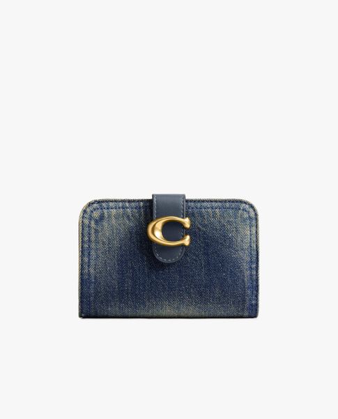  COACH - Ví nữ dáng ngắn Carteira Tabby Denim 