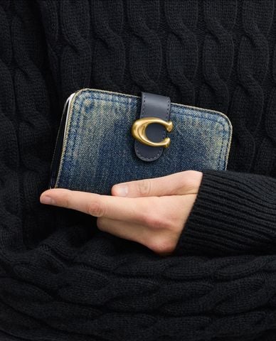  COACH - Ví nữ dáng ngắn Carteira Tabby Denim 