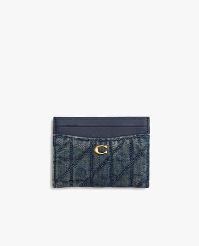  COACH - Ví đựng thẻ nữ denim chần bông Essential 