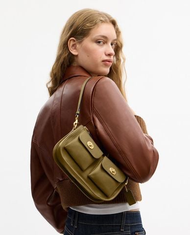  COACH - Túi đeo vai nữ phom chữ nhật Twin Turnlock 