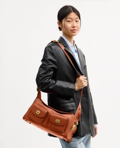  COACH - Túi đeo vai nữ phom chữ nhật Turnlock Haversack 