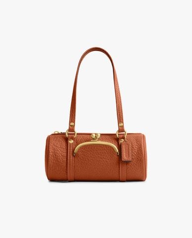  COACH - Túi đeo vai nữ phom hình trụ Kisslock Barrel 28 