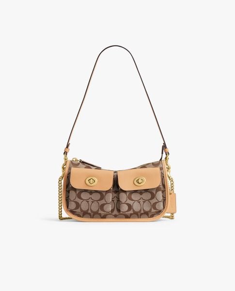  COACH - Túi đeo vai nữ Twin Turnlock Waverly In Signature 