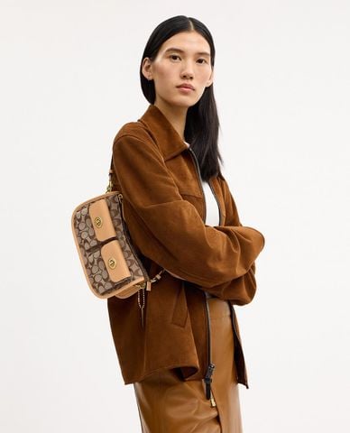  COACH - Túi đeo vai nữ Twin Turnlock Waverly In Signature 