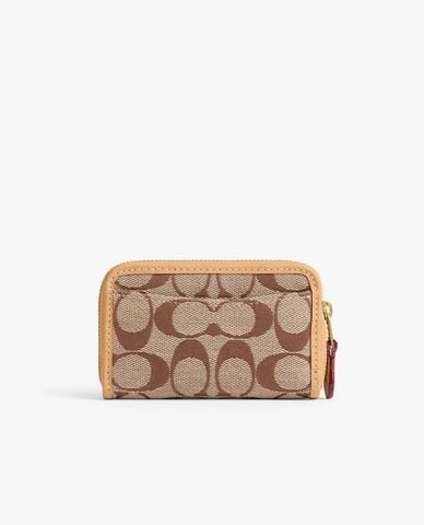  COACH - Ví nữ dáng ngắn phom chữ nhật khóa zip 