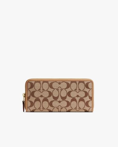  COACH - Ví nữ dáng dài phom chữ nhật khóa zip 