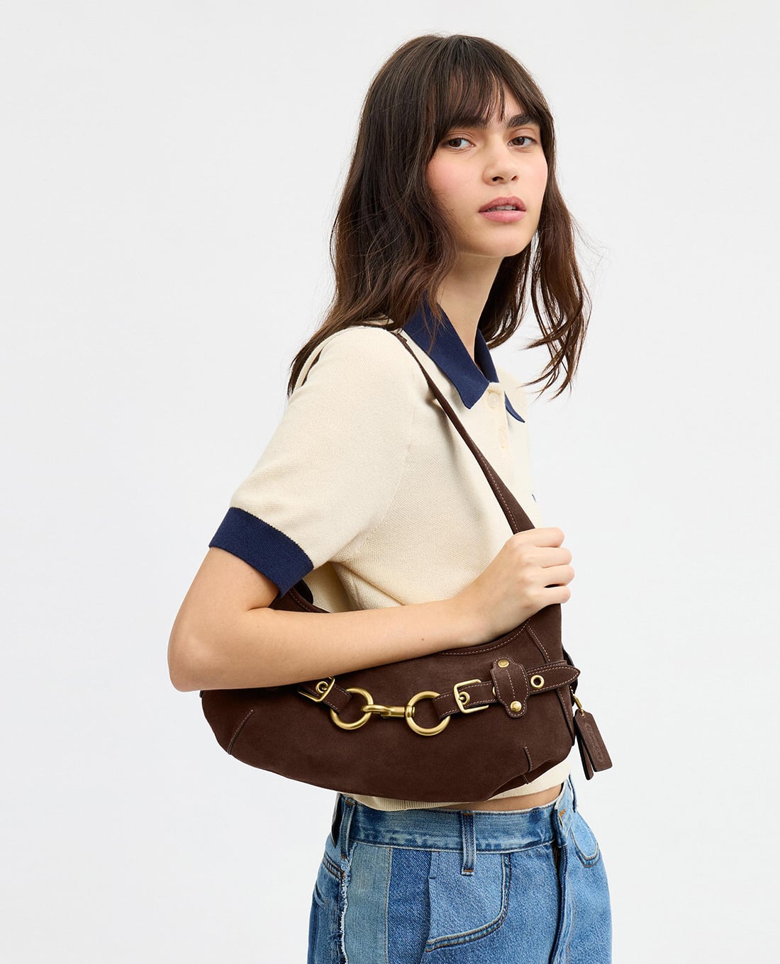 COACH - Túi đeo vai nữ hình bán nguyệt Belted Ergo