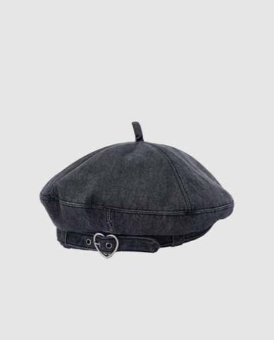  URBAN REVIVO - Nón beret nữ denim đính khoen 