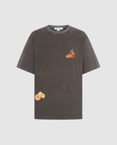  URBAN REVIVO - Áo thun nam cổ tròn tay ngắn in hình 