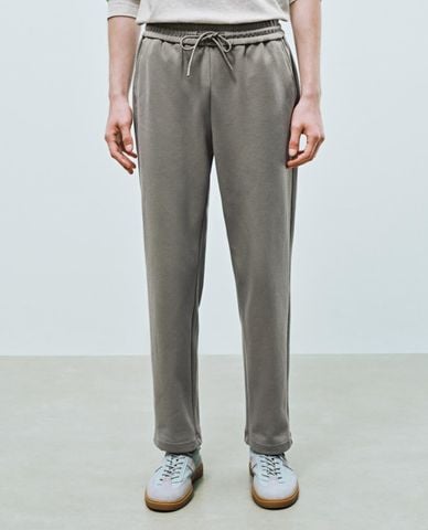  URBAN REVIVO - Quần nam ống đứng lưng thun phối dây rút 