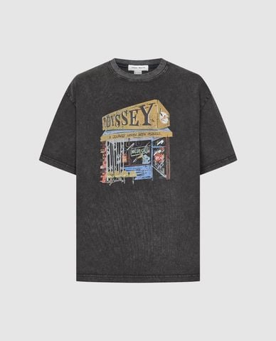  URBAN REVIVO - Áo thun nam cổ tròn tay ngắn in họa tiết 