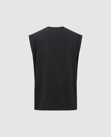  URBAN REVIVO - Áo sát nách nam cổ tròn in họa tiết 