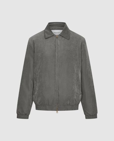  URBAN REVIVO - Áo khoác bomber nam cổ bẻ tay dài khóa zip 
