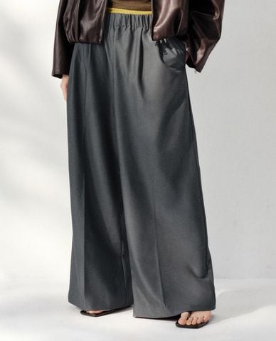  URBAN REVIVO - Quần nữ ống rộng lưng thun 