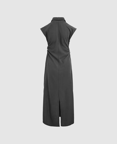  URBAN REVIVO - Đầm sát nách midi cổ V phom suông 